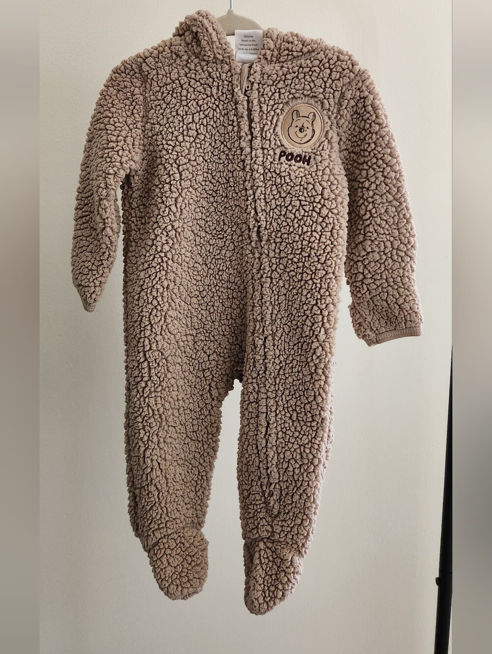 Disney Baby Plush Sherpa Bunting Suit in Light Beige